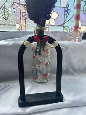 Set of  3 Rose earrings, Black, white, red